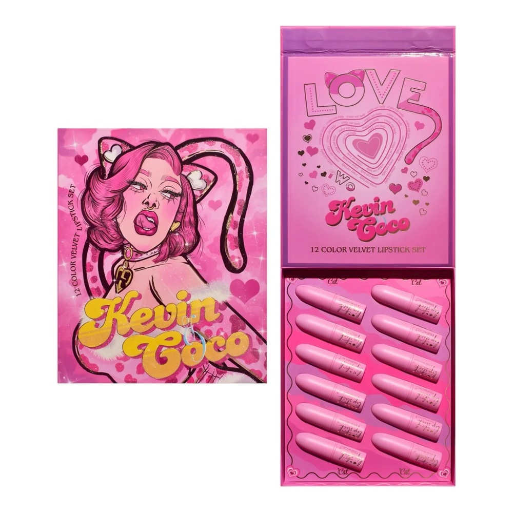 KEVIN&COCO 12 VELVET LIPSTICK SET pink Collection FAST USA SHIPPING